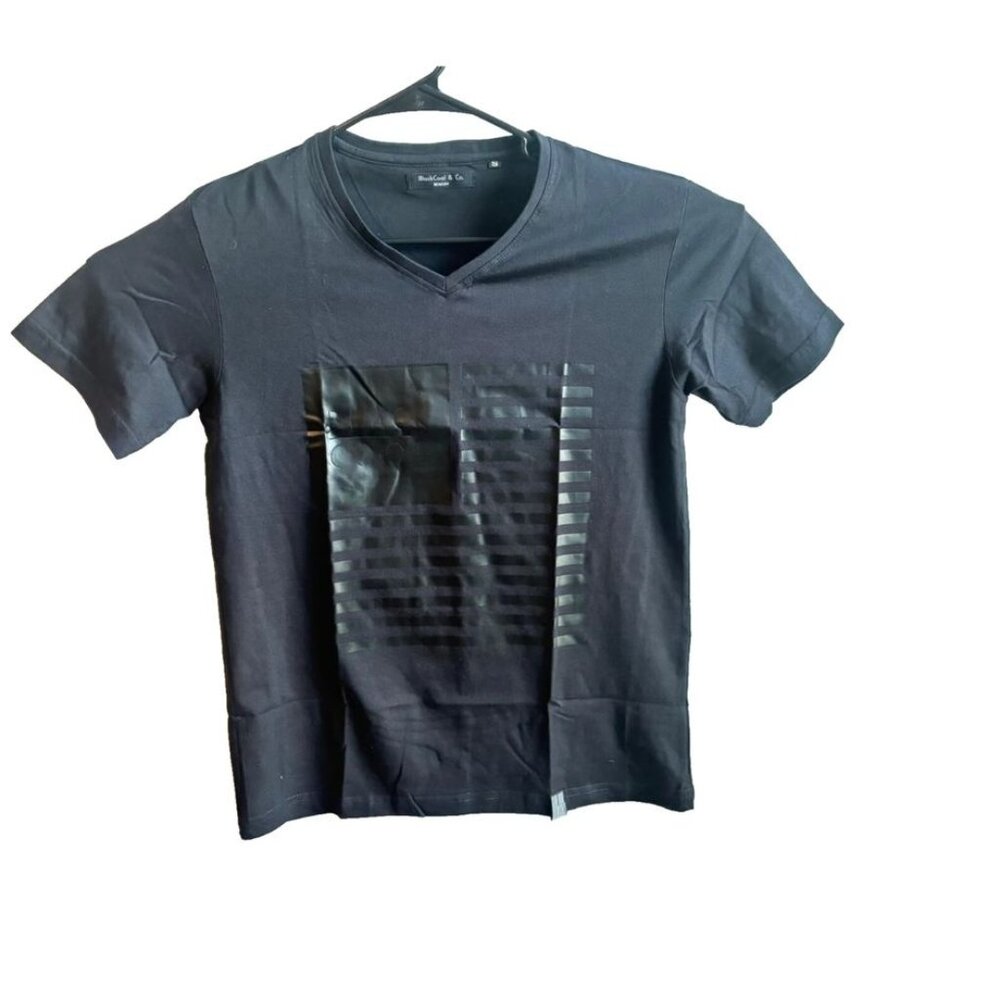 New Coal Black V-Neck T-Shirt – Lightweight Summer Essential (With Tags)